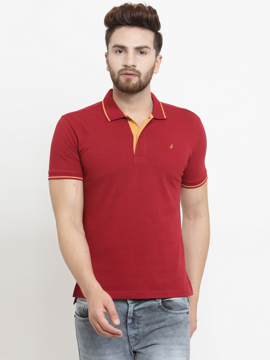 John Players Red Slim Fit Polo T Shirt - Buy John Players Red Slim Fit ...