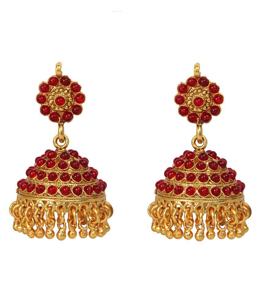 Dancing Girl 1 gm gold Rani Metal Alloy Jhumka Earring for Women Girls ...