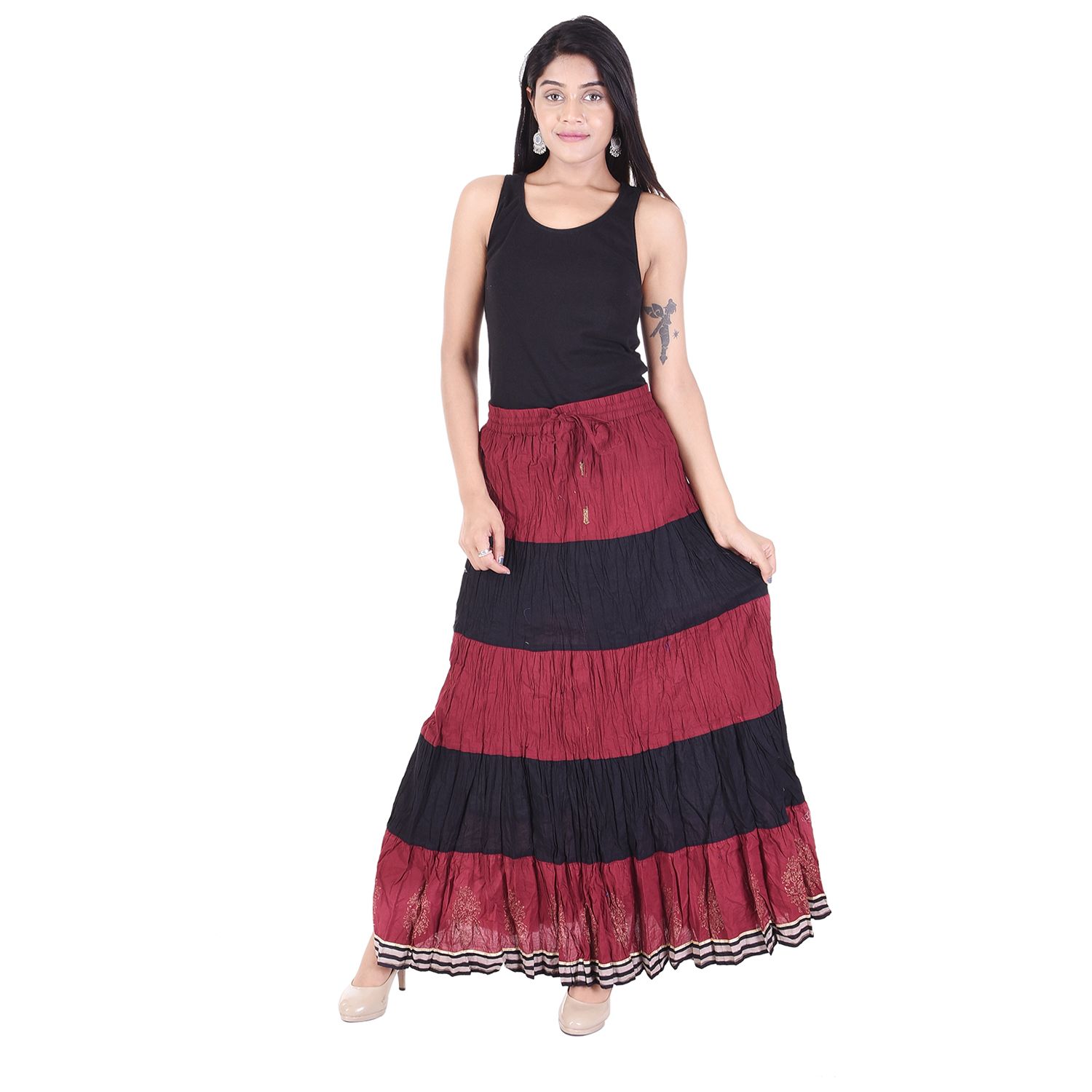 maroon circle skirt