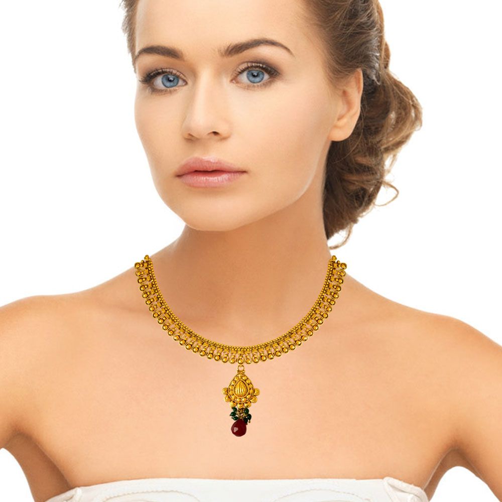 Surat Diamonds Gold Plated Copper Fine Designer Fashion Jewellery Set