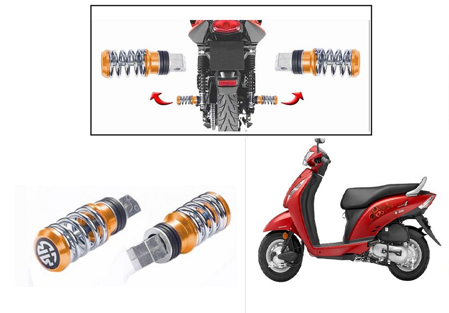 Speedwave Coil Spring Style Bike Foot Pegs / Foot Rest Set Of 2Golden