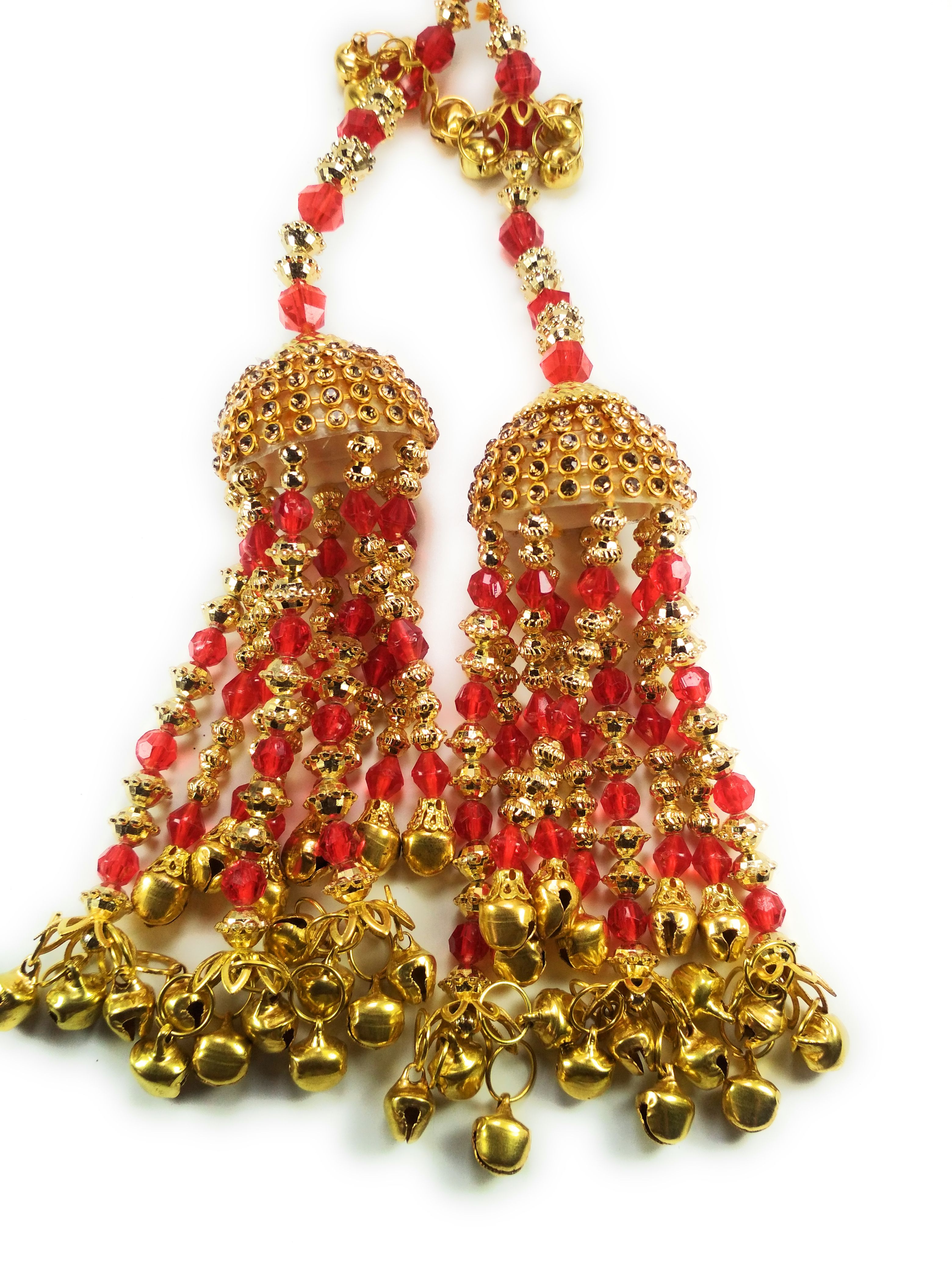 SAMBHU Designer Traditional Wedding Kaleere set in Golden and Red