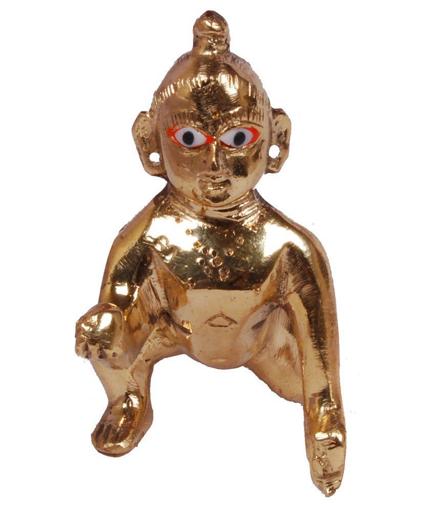     			Nitin collection Yellow Brass Krishna Idol