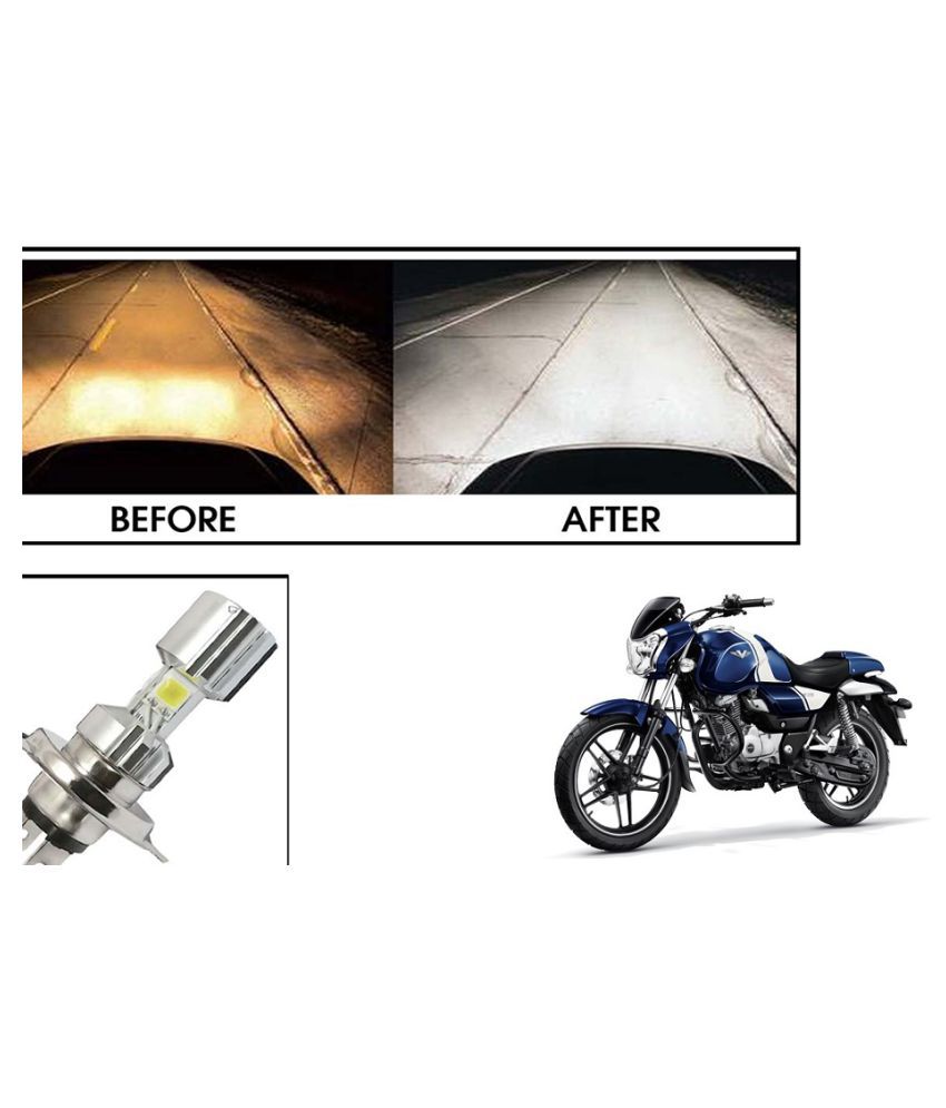 Speedwave Silver Missile Hi Low Beam H4 Bike Bulb Motorcycle Led