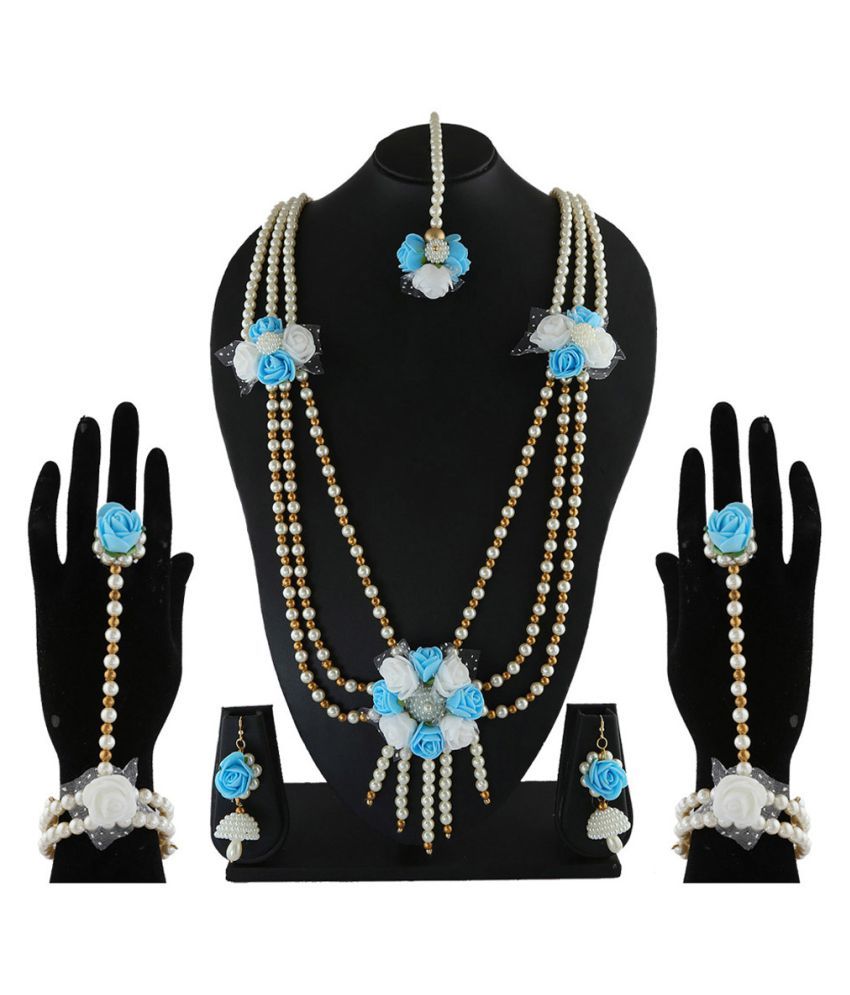 sky blue flower jewellery