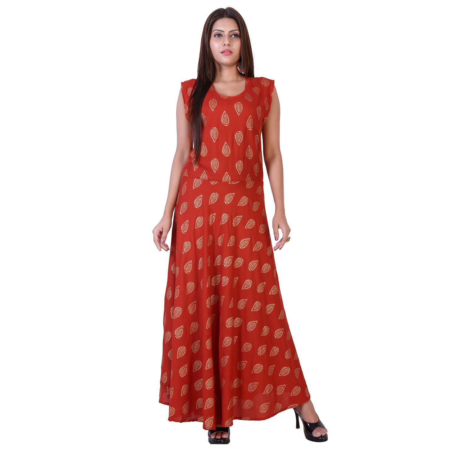 fabcolors Rayon Red Dresses - Buy fabcolors Rayon Red Dresses Online at ...