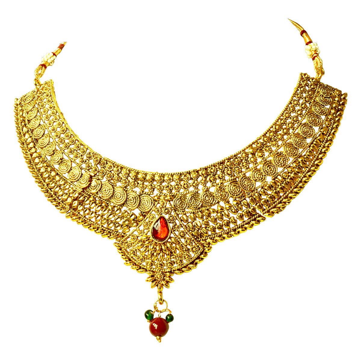 Suratdiamond Traditional Rajasthani Choker Style Gold Plated Designer