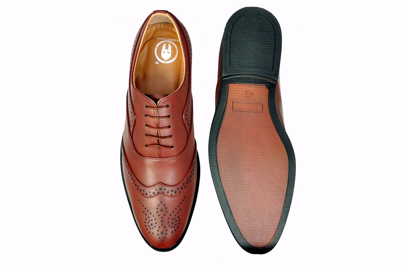 GLADIATOR PRODUCTS Brogue Artificial Leather Brown Formal Shoes Price ...