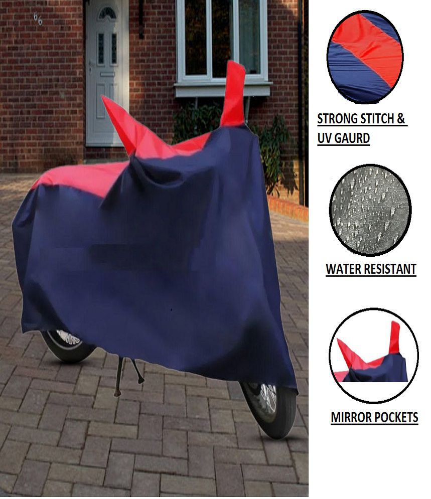     			HMS Dustproof UV-Gaurd Scooty/Bike Body Cover  - Red & Navy Blue- For All Scooties and Bikes Upto 150cc - Matty Fabric for Pulsar/ Hero/TVS