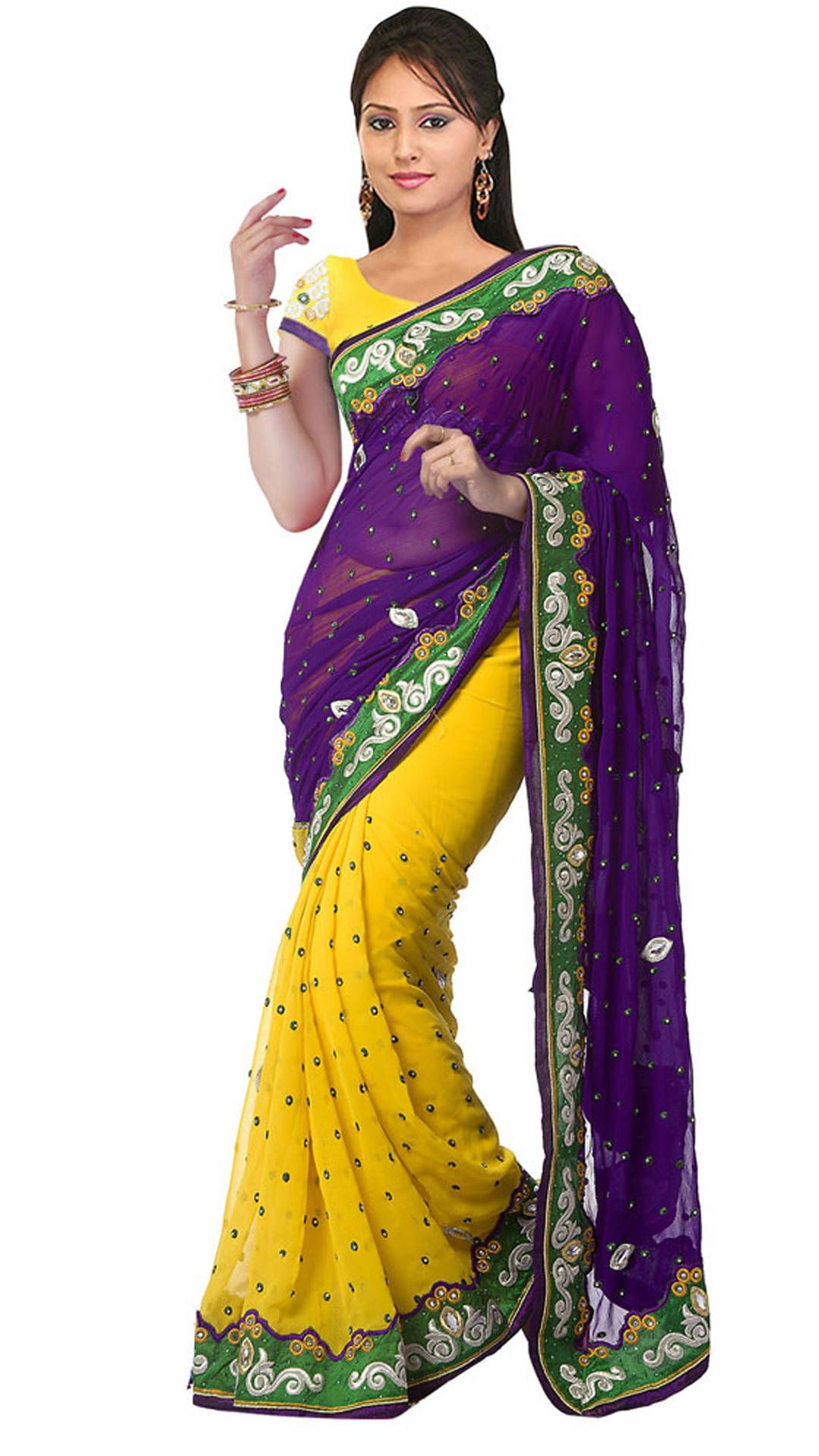 Sareea Multicoloured Chiffon Saree Buy Sareea Multicoloured Chiffon Saree Online At Low Price 6205