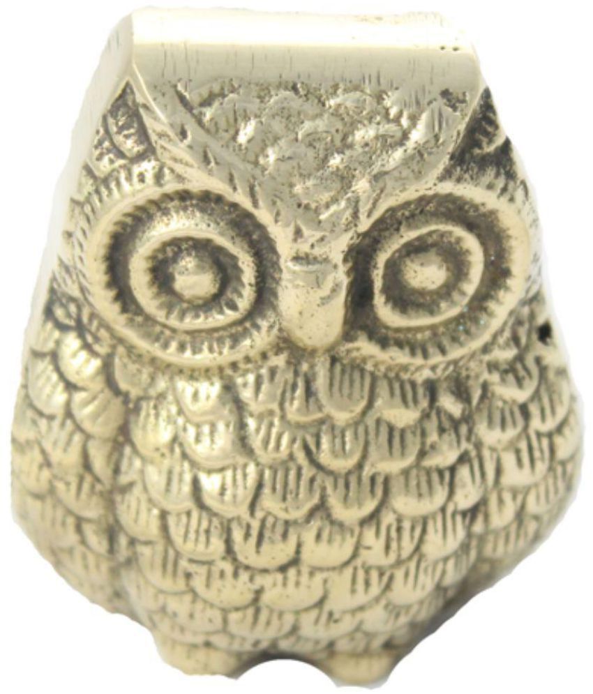     			Nitin collection  Brass Gold Fengshui Owl Showpiece