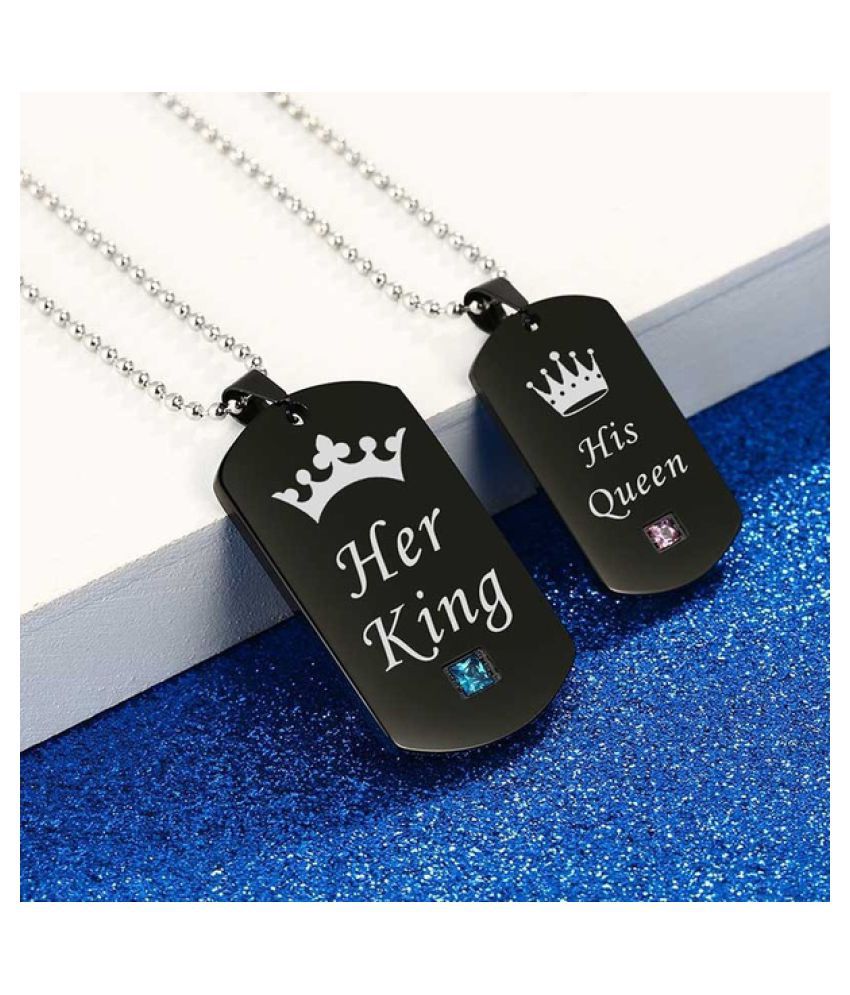 Fashion King Queen Necklace Bracelet Set Matching His and Hers ...