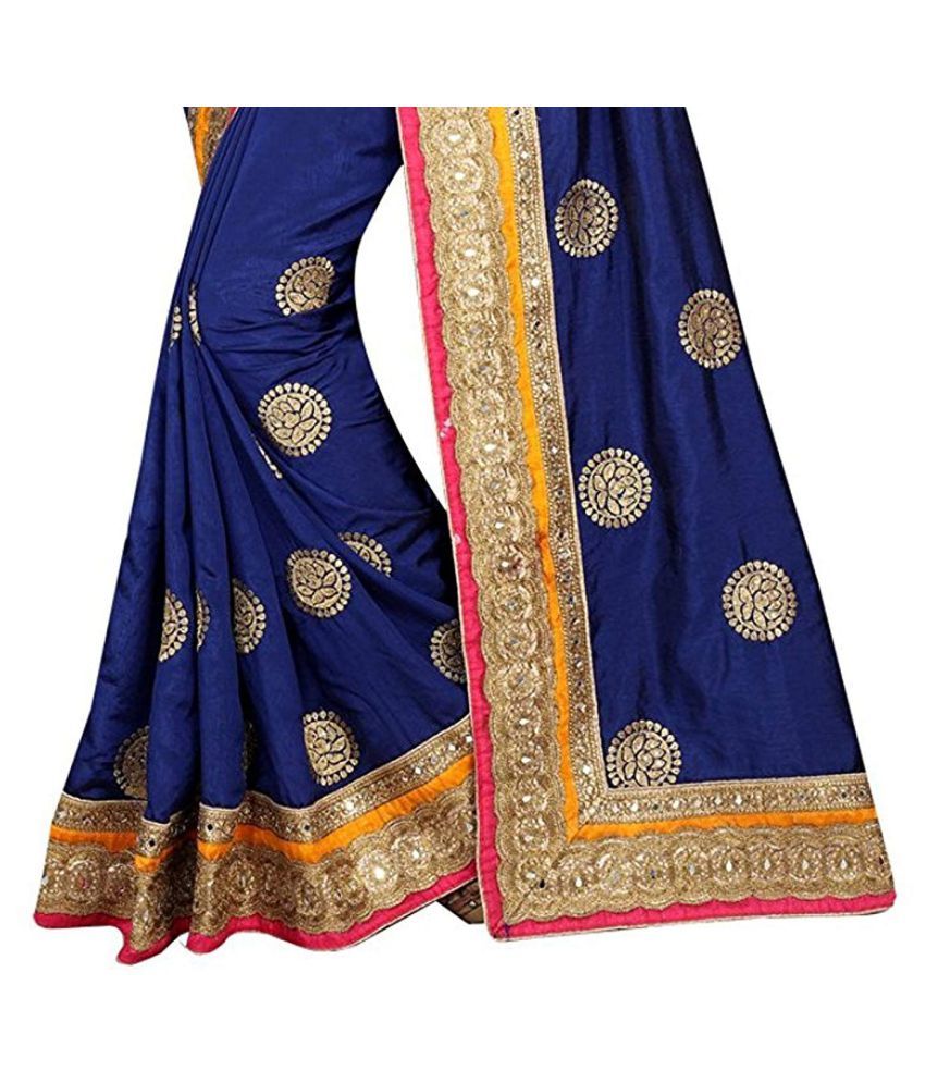 kesari trendz Blue Art Silk Saree - Buy kesari trendz Blue Art Silk ...