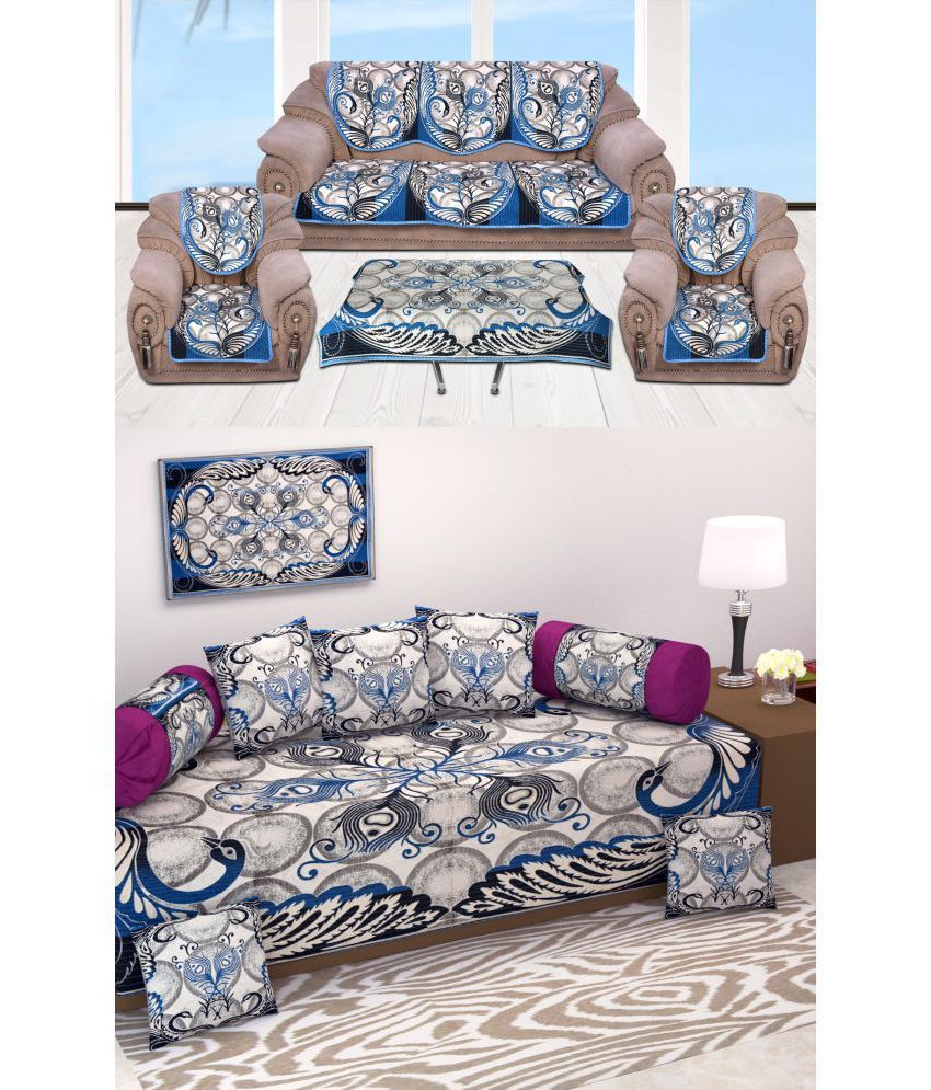 Laying Style 5 Seater Jacquard Set of 19 Sofa Cover Set Buy Laying Style 5 Seater Jacquard Set