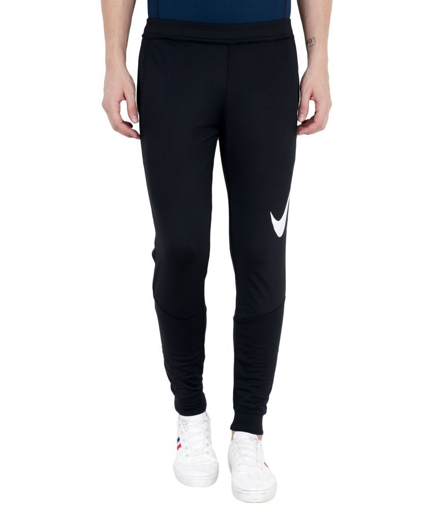 nike black polyester lycra trackpants