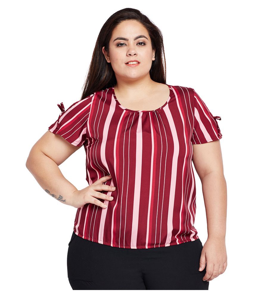 100 polyester plus size tops