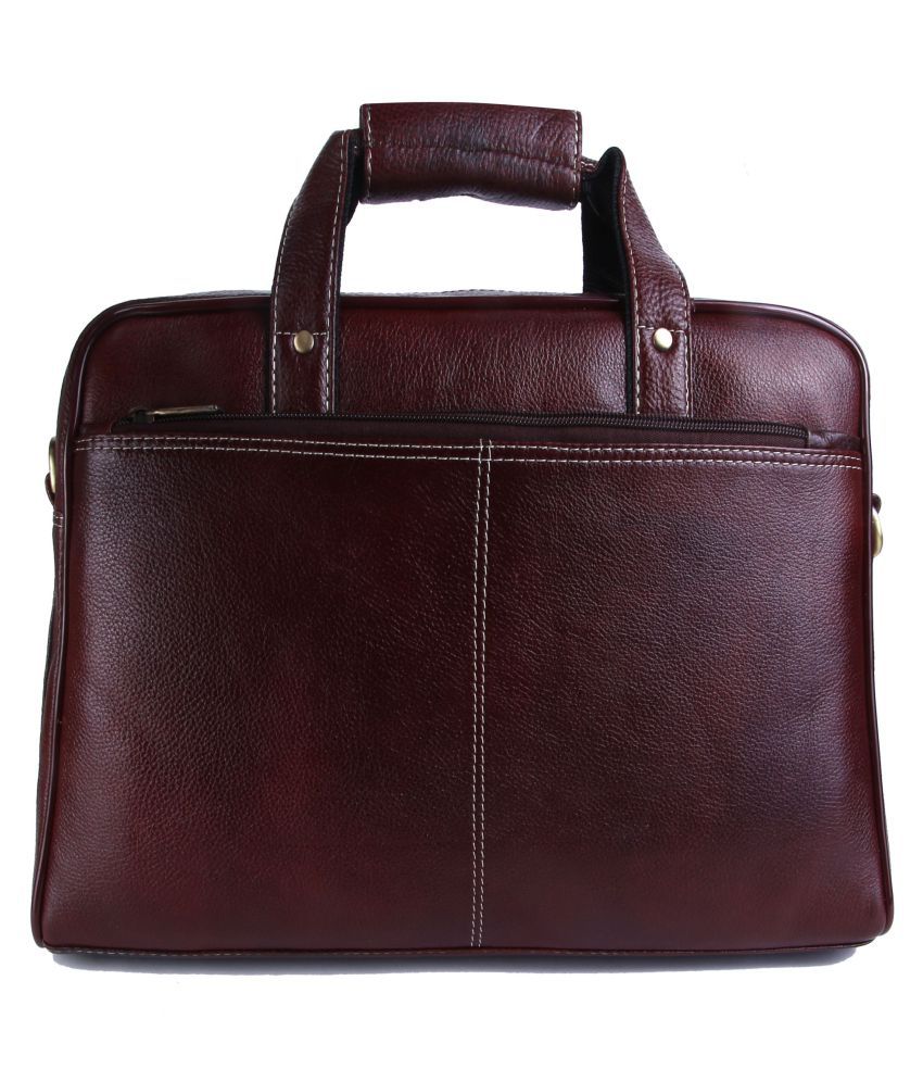 SK TRADER SK-A78.BR Brown Leather Office Bag - Buy SK TRADER SK-A78.BR ...