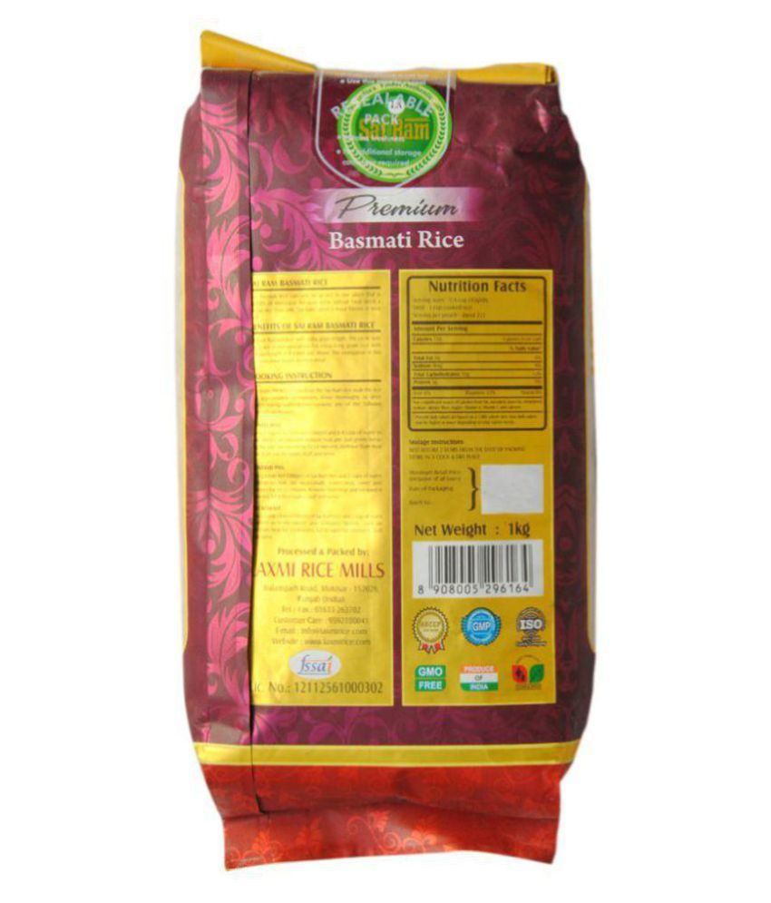 SAIRAM Parboiled Premium Basmati Rice Rice 1 kg Pack of 2 ...