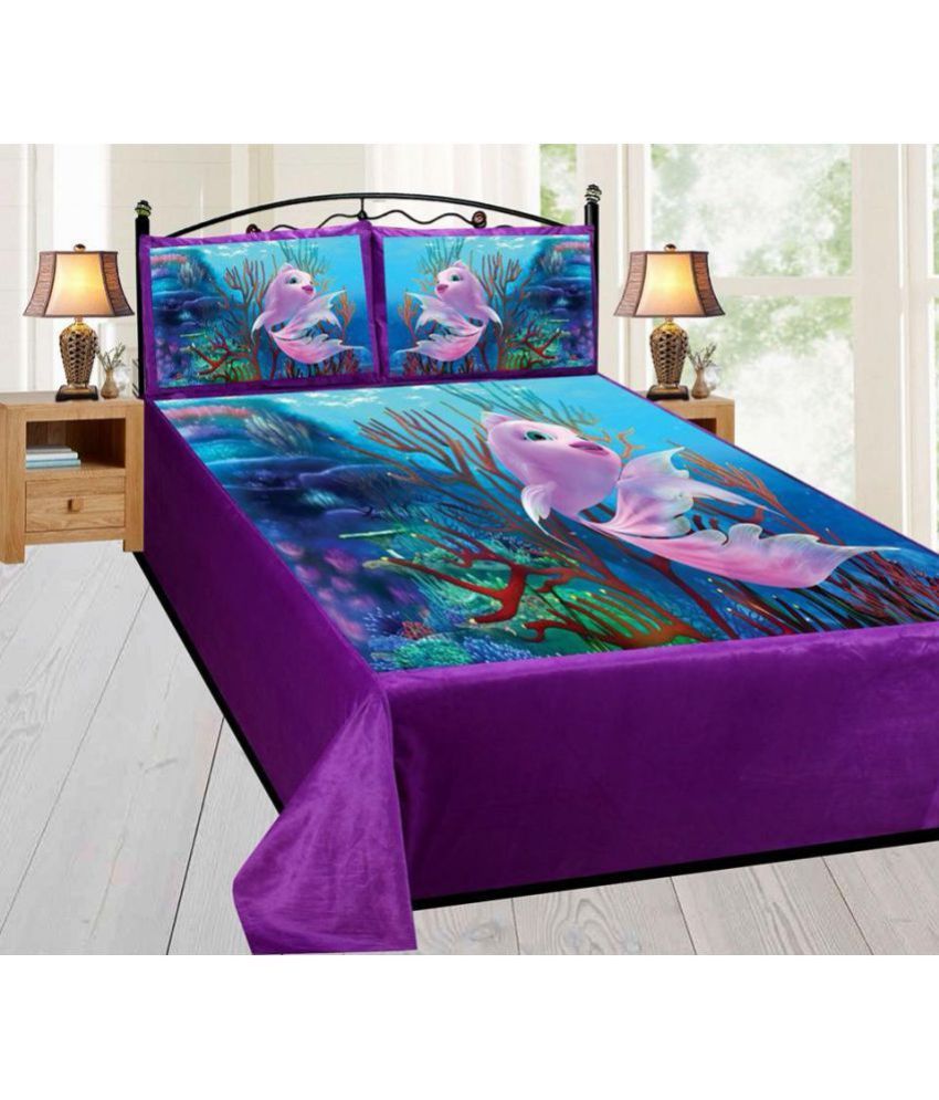 ASHA HOME PRODUCT Velvet Double Bedsheet with 2 Pillow Covers Buy
