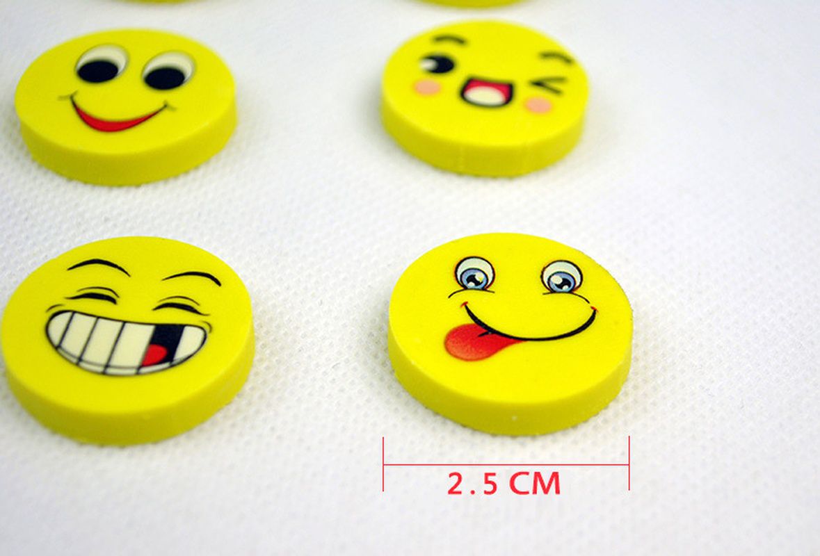 Funny Gift Idea Soneer 48pcs soft Flexible Magic Bendy Pencils,Emoji Smiley Rubbers Erasers,Toys School Stationary Equipment for Kids Party Bag Fillers Multicolored 