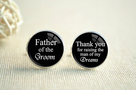 bridal father Cuff buttons-with your photo text