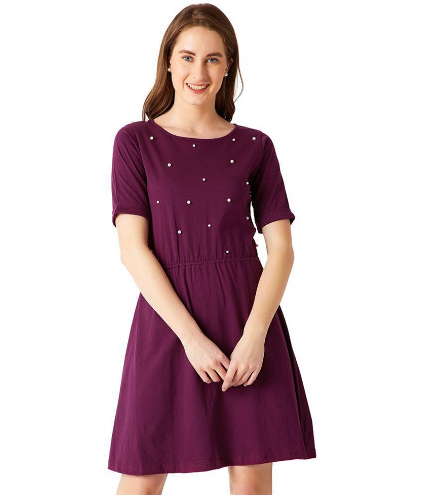     			Miss Chase Cotton Purple Regular Dress