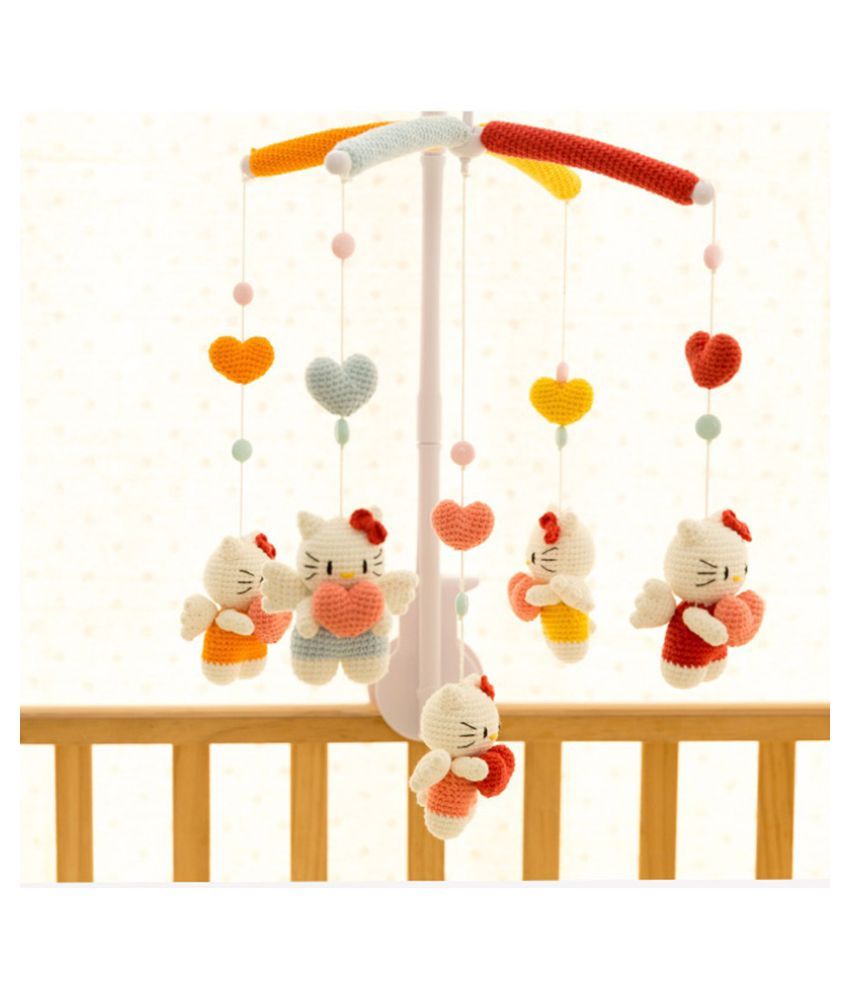 White 4pcs Baby Crib Mobile Bed Bell Toy Holder Arm Bracket Wind