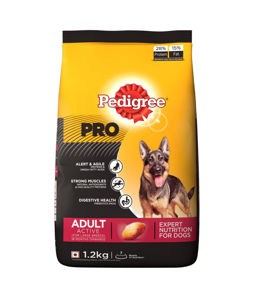 Pedigree PRO Expert Nutrition Dry Food for Active Adult Dogs (18 months ...