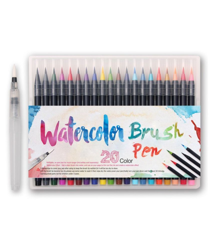20 Color Premium Painting Soft Brush Pen Set Watercolor Copic Markers Pen Effect Best For Coloring Books Manga Comic Calligraphy Buy Online At Best Price In India Snapdeal