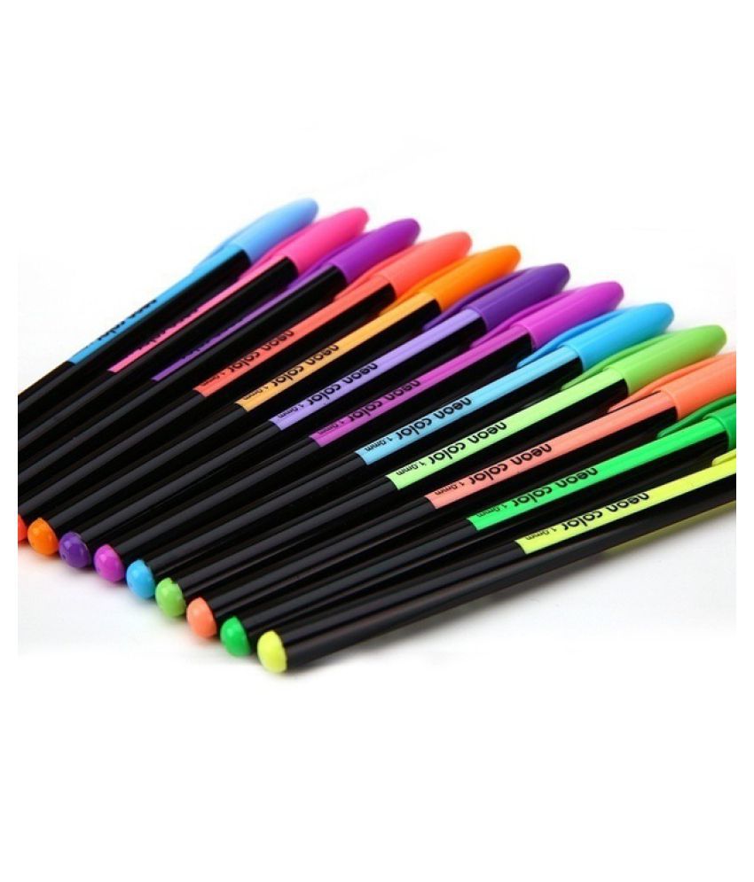 48pcs Gel Penne colorate Glitter Neon Gouache Metallic Writing Disegno Schizzo Pen School Stationery