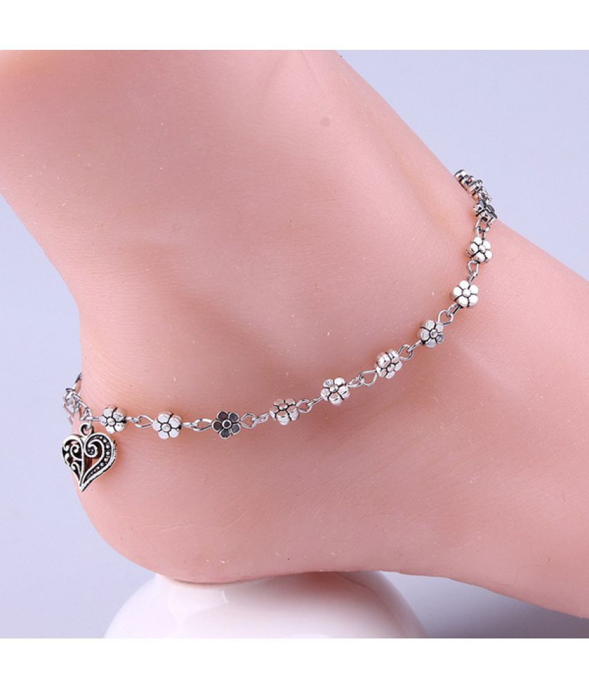 Sevenfly Adjustable Star Chain Statement Pendant Anklet Bracelet for Women Girls Beach Casual Anklet Jewelry Silver Color 