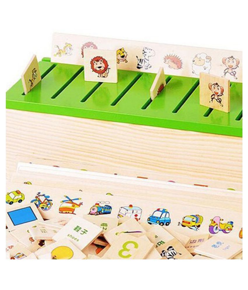 Montessori Knowledge Classification Box Learn-checkers Wood Box Toy For 