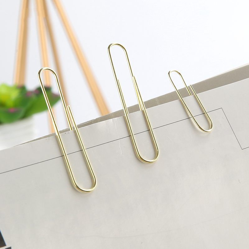 NEVER 70pcs 2 inch Gold Paper Clips Iron Wire U Type Paper Clip in ...