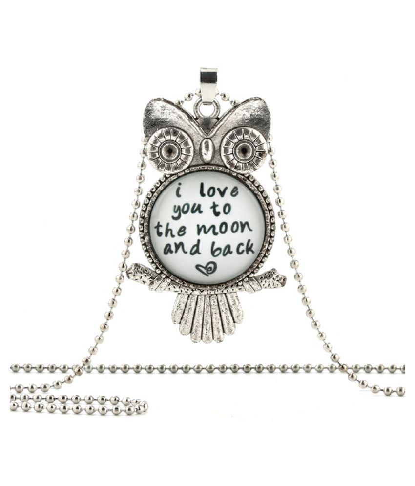 I Love You To The Moon And Back Owl Pendant Owl Necklace White Owl Jewelry Necklace For Him Art Gifts For Her For Men Art Gifts 008 Buy I Love You