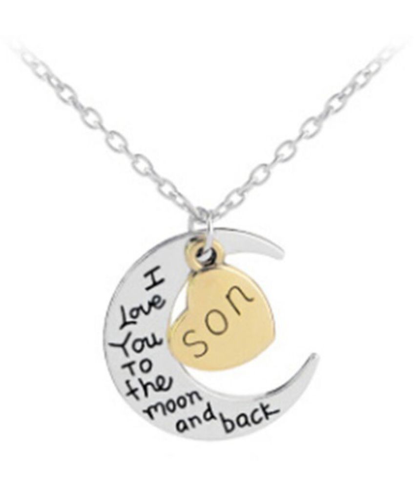 Rose Gold Heart & Moon Mom Pendent Necklace Xmas Gift For Her Mum Mother Women