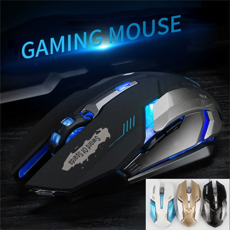 ZXG Gaming Optoelectronic Mouse Polychromatic LED Coo White USB Wired