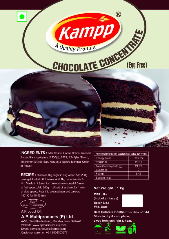 Kampp Chocolate Premium Concentrate Cake Premix 1000 Gm Buy Kampp Chocolate Premium Concentrate Cake Premix 1000 Gm At Best Prices In India Snapdeal