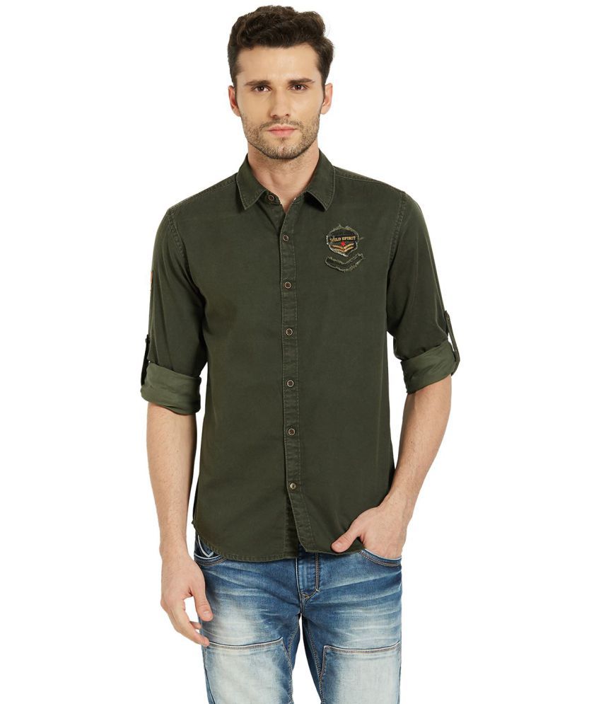 pretty green slim fit shirt