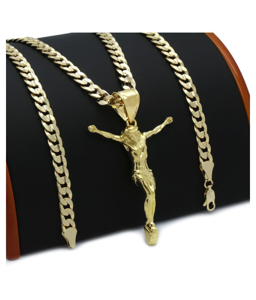 gold plated jesus necklace