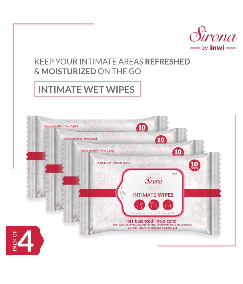     			SIRONA Intimate Wet Wipes by SIRONA - 40 Wipes (4 Pack - 10 Wipes Each)