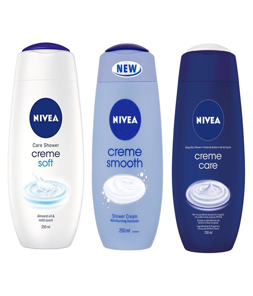 Nivea CRÈME CARE +CRÈME SMOOTH+CRÈME SOFT Shower Gel 400 ml Pack of 3