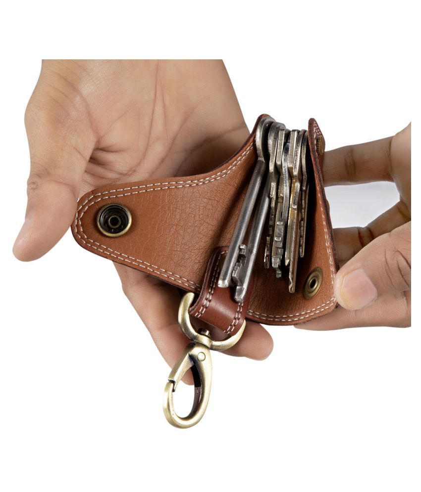 Heavy Duty Car Keychain Leather Key Cover Case Simple, Elegant, real