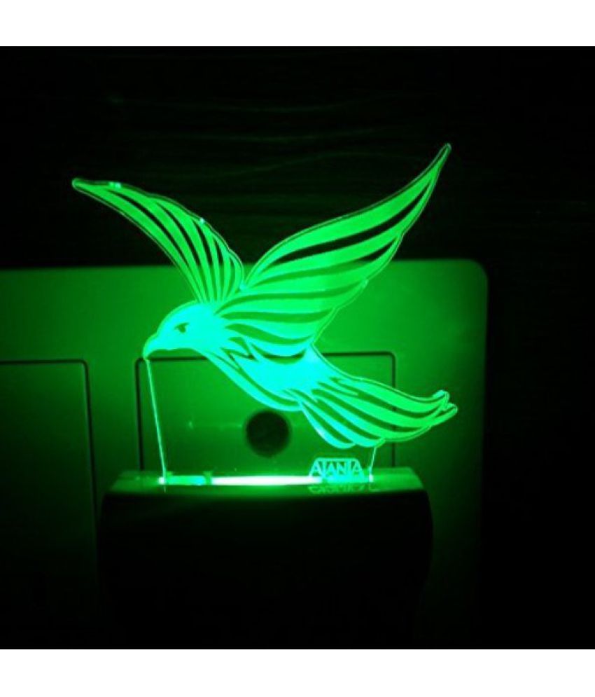     			Ajanta BIRD CODE : 2025 3D Night Lamp Green - Pack of 1