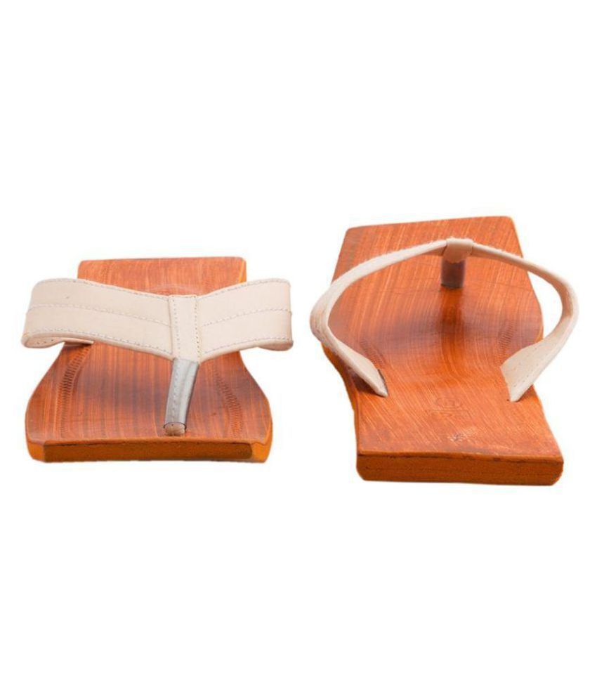 white chappals for mens
