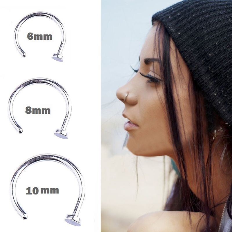 twintig tsunami Afwezigheid Sterling Silver Nose Ring Hoop 8mm 10mm Small Thin Piercing Stud Body  Jewellery: Buy Sterling Silver Nose Ring Hoop 8mm 10mm Small Thin Piercing  Stud Body Jewellery Online in India on Snapdeal