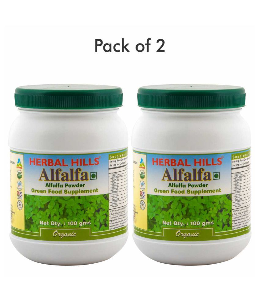 Herbal Hills Alfalfa 100 gm Powder (Pack of 2) Powder 1 mg Buy Herbal