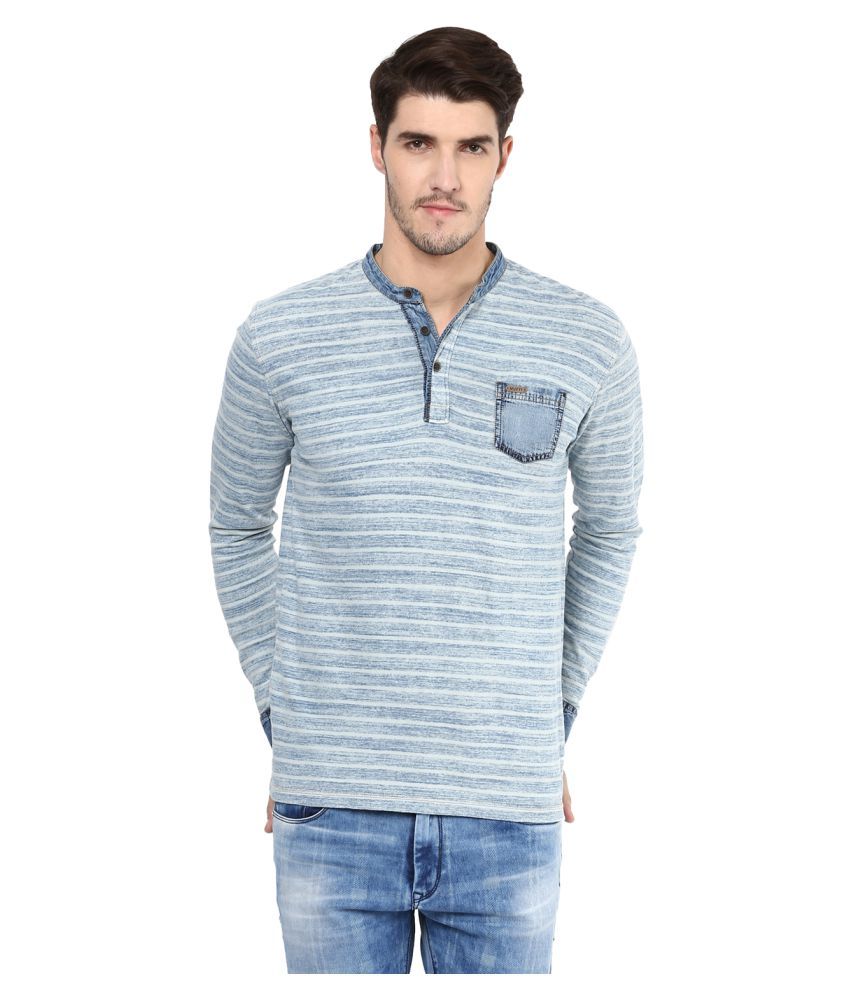 Mufti Blue Full Sleeve T-Shirt - Buy 