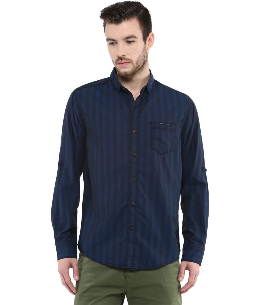 Mufti Navy Slim Fit Shirt - Buy Mufti Navy Slim Fit Shirt Online at ...