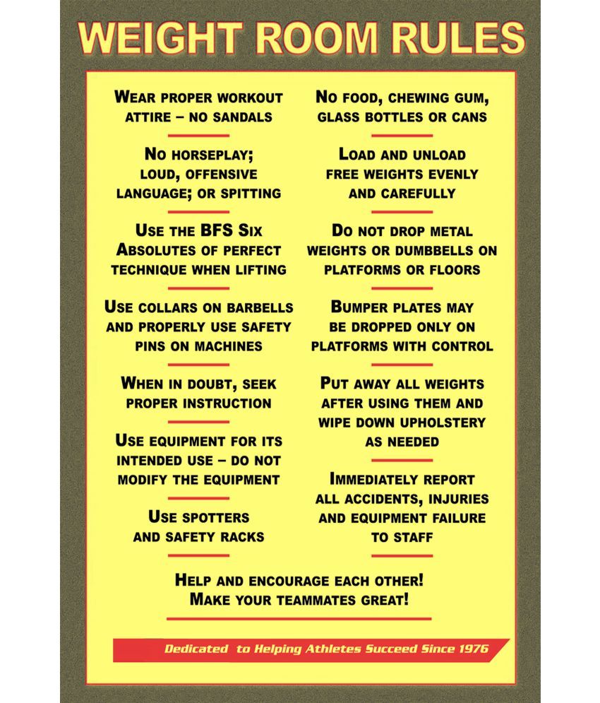 Weight Room Rules Herbs and Food Recipes