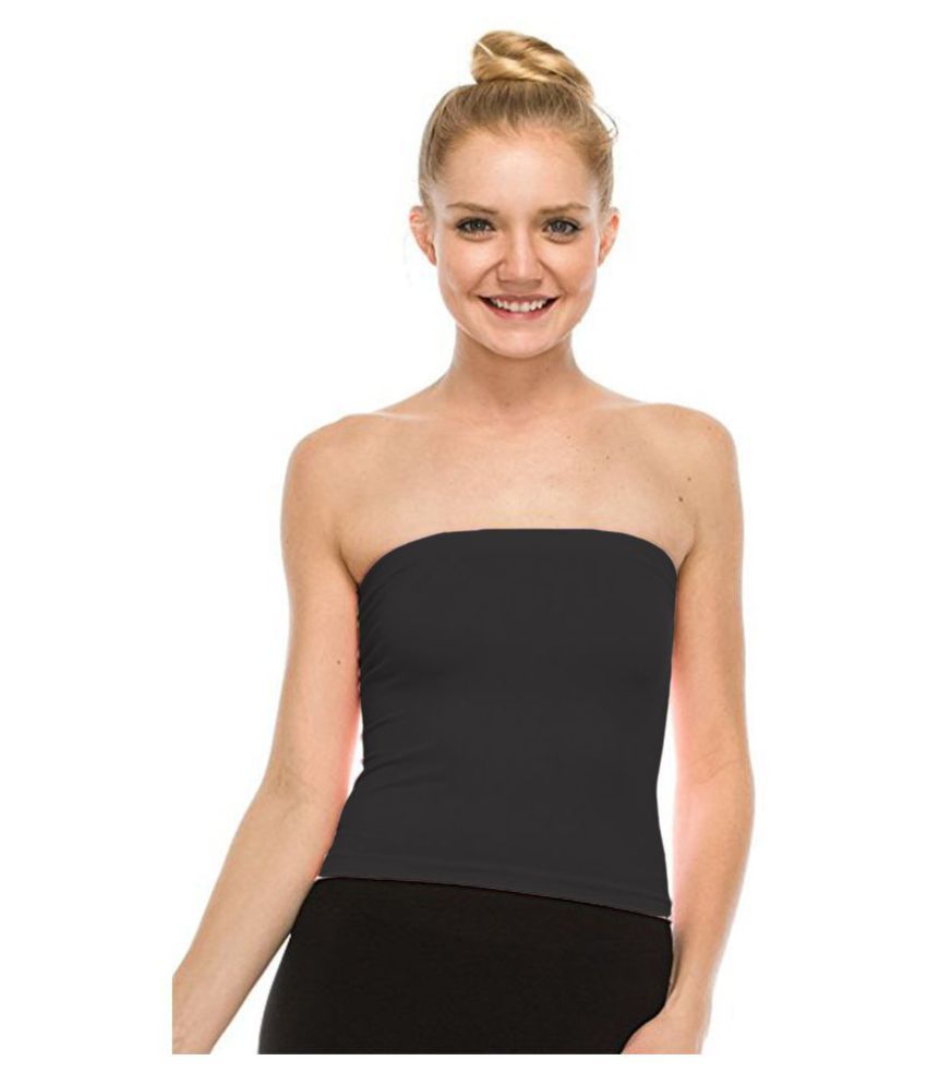 Fashion Line Cotton Lycra Tube Tops Black Buy Fashion Line Cotton